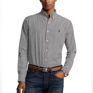 Ralph Lauren Vintage Men's Yarmouth Cotton Shirt Stripes Size 17.5 34/35